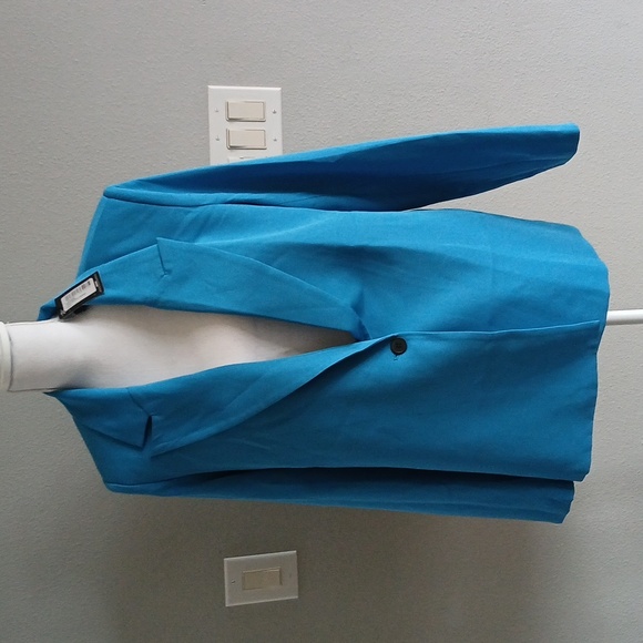 Nwt Prettylittlething Bright Blue Blazer Oversized Size 6 - Picture 2 of 5